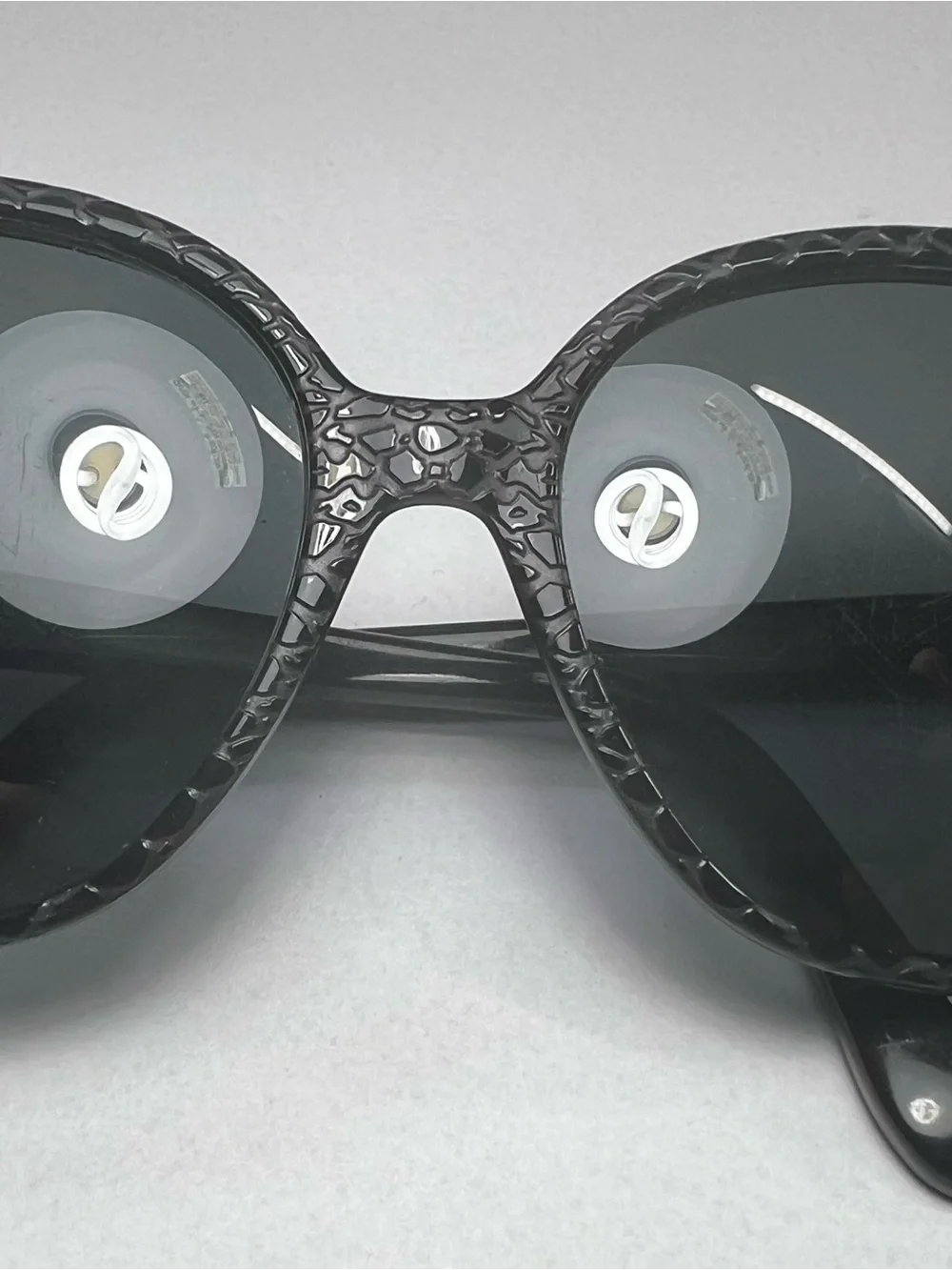 Jimmy Choo Black Frame Sunglasses with Blue Lenses